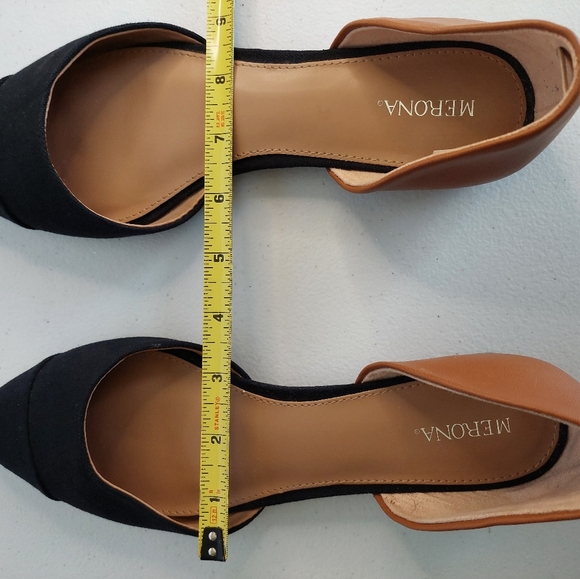 Merona Brand Woman's Shoe Flats US SZ 8.5  2-Tone Brown & Black Pointed Toe - Picture 4 of 12